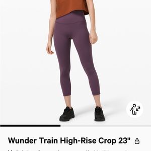 Lululemon Wunder Under HR Crop
23” inch purple size 6